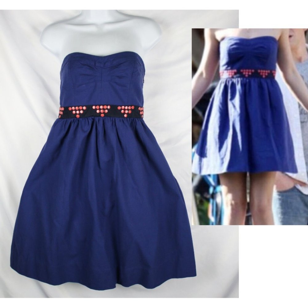 Anthropologie Blue Fairy Cake Dress By Floreat Size 2 - Picture 2 of 13